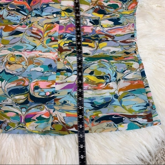 Lanvin Vintage ‘paint Swirl’ Print Button Up Top Blouse Shirt Longsleeves - Picture 4 of 8